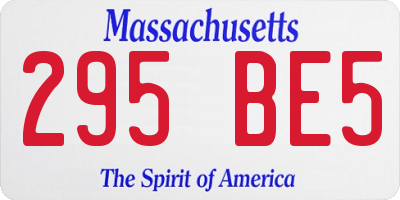 MA license plate 295BE5