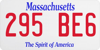 MA license plate 295BE6