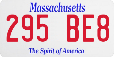 MA license plate 295BE8