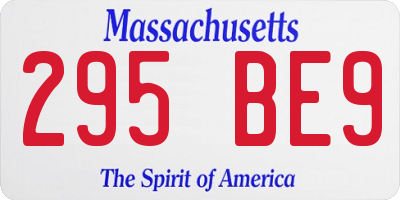 MA license plate 295BE9
