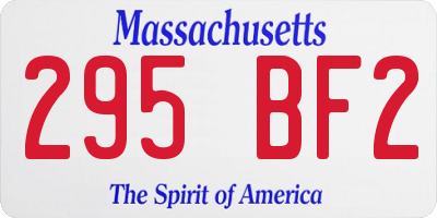 MA license plate 295BF2