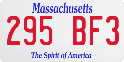 MA license plate 295BF3
