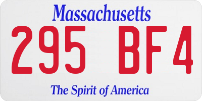 MA license plate 295BF4