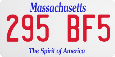 MA license plate 295BF5