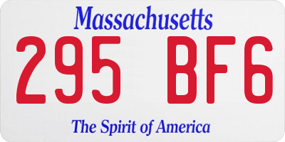 MA license plate 295BF6