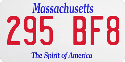 MA license plate 295BF8