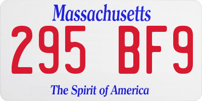MA license plate 295BF9