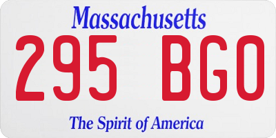 MA license plate 295BG0