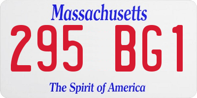 MA license plate 295BG1