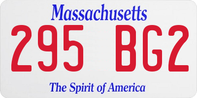 MA license plate 295BG2