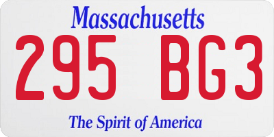 MA license plate 295BG3