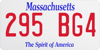 MA license plate 295BG4