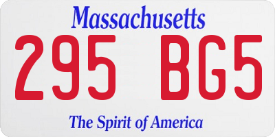 MA license plate 295BG5