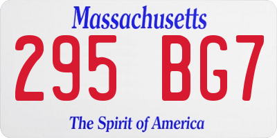 MA license plate 295BG7