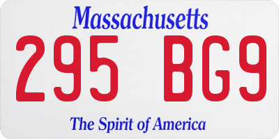 MA license plate 295BG9