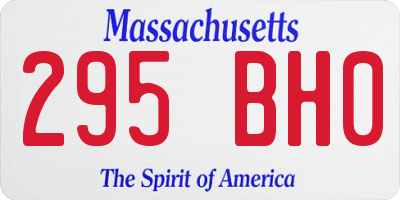 MA license plate 295BH0