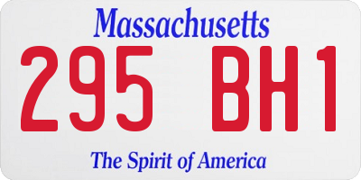 MA license plate 295BH1