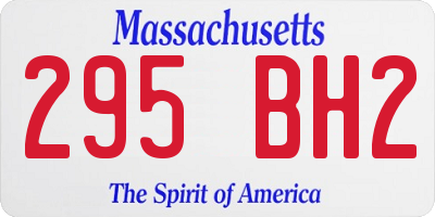 MA license plate 295BH2