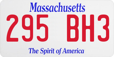 MA license plate 295BH3