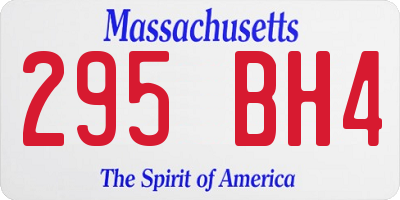 MA license plate 295BH4