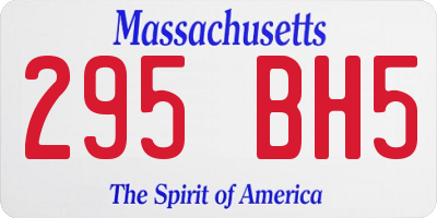 MA license plate 295BH5