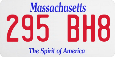 MA license plate 295BH8