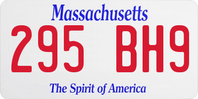 MA license plate 295BH9