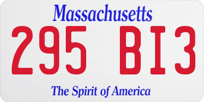 MA license plate 295BI3