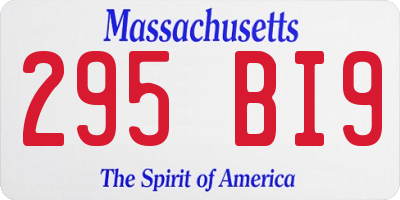 MA license plate 295BI9