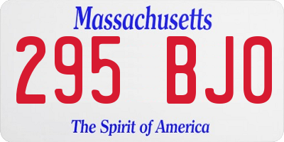 MA license plate 295BJ0