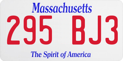 MA license plate 295BJ3
