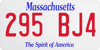 MA license plate 295BJ4