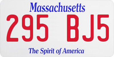 MA license plate 295BJ5