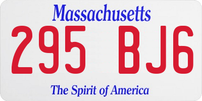 MA license plate 295BJ6