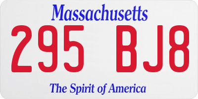 MA license plate 295BJ8