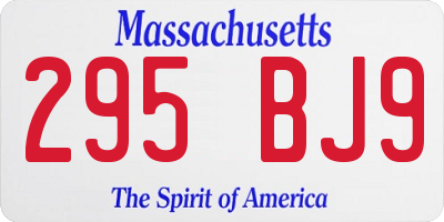 MA license plate 295BJ9