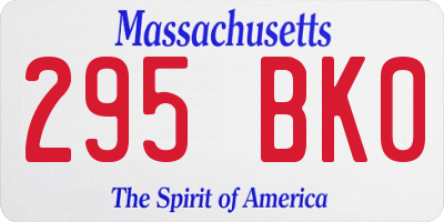 MA license plate 295BK0