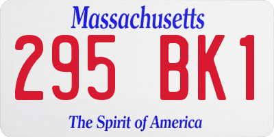 MA license plate 295BK1