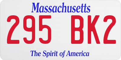 MA license plate 295BK2