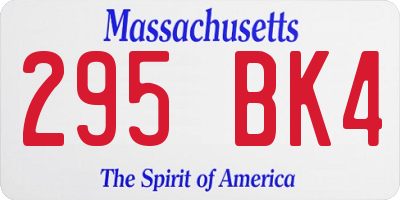 MA license plate 295BK4