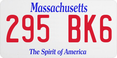MA license plate 295BK6