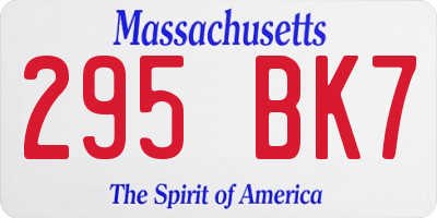 MA license plate 295BK7