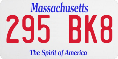 MA license plate 295BK8