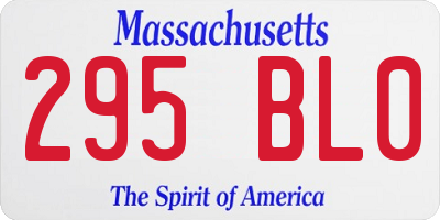 MA license plate 295BL0