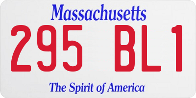 MA license plate 295BL1