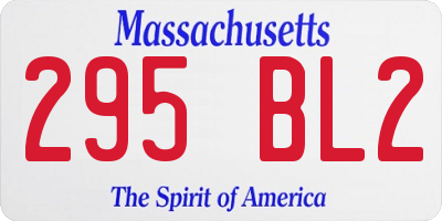 MA license plate 295BL2