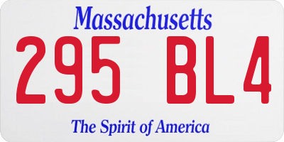 MA license plate 295BL4