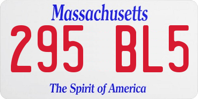 MA license plate 295BL5