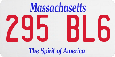 MA license plate 295BL6