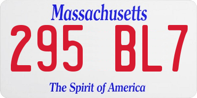 MA license plate 295BL7